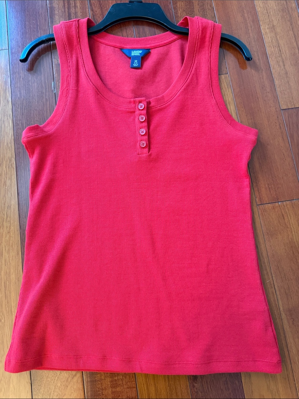 Lands' End Red Ribbed Henley Tank - Picture 5 of 7